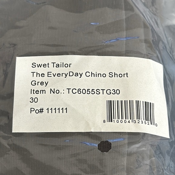 Swet Tailor Everyday Chino Short Men's 30‎ Gray Stretch New Comfort Classic - Picture 10 of 11